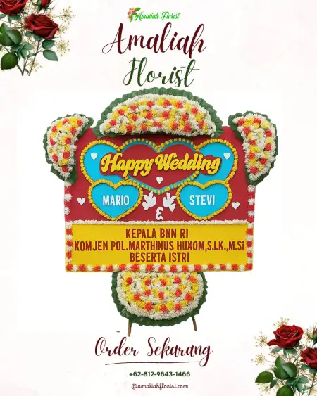 Papan Bunga Pernikahan Galang